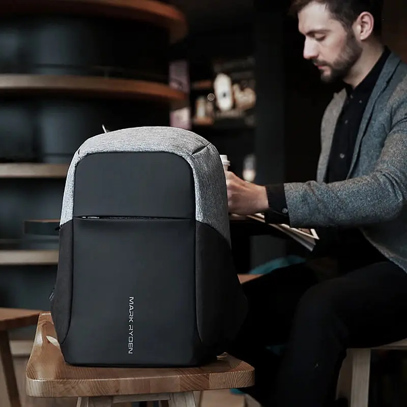 Рюкзак Mark Ryden для ноутбука 15.6 дюймів Safe MR5815ZS система антизлодій з USB портом Чорно-сірий - фото 7