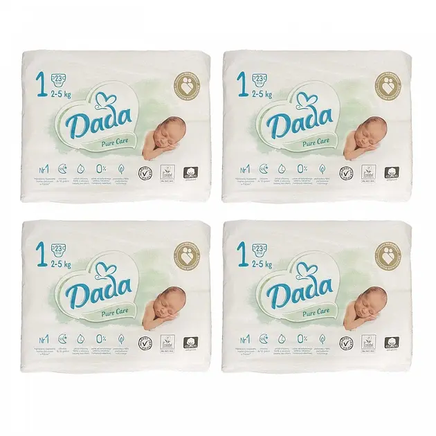 Підгузники Dada Pure Care 1 (2-5 кг) 92 шт