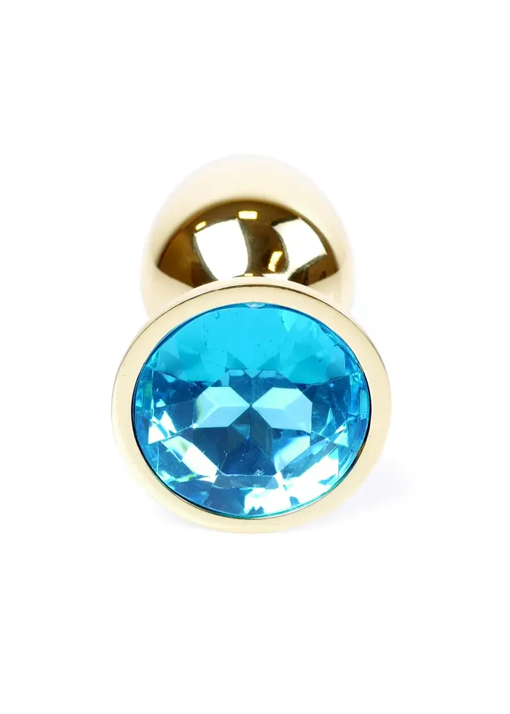 Анальна пробка - Jewellery Gold Plug Light Blue - фото 2