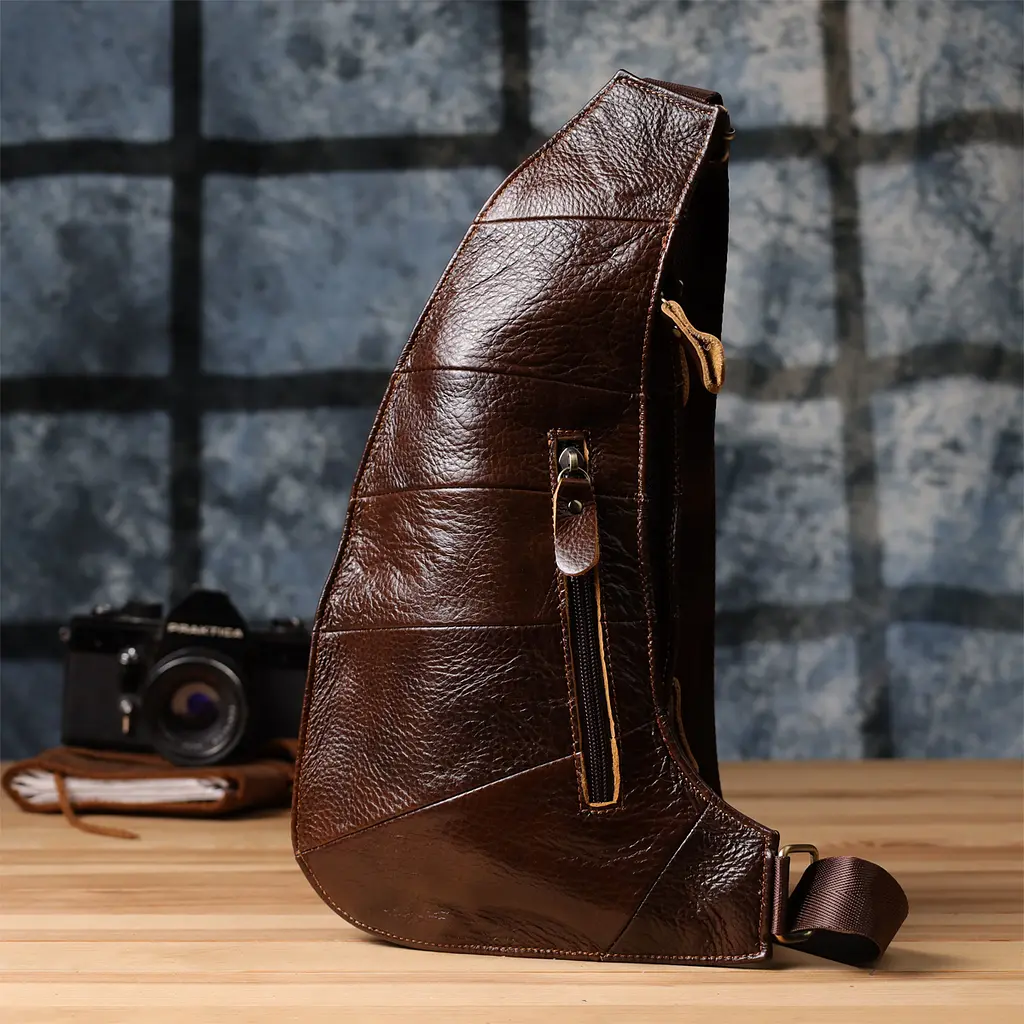 Сумка для мужчин с большим количеством карманов из натуральной кожи Vintage 17х38х3 см sum0027479 - фото 20