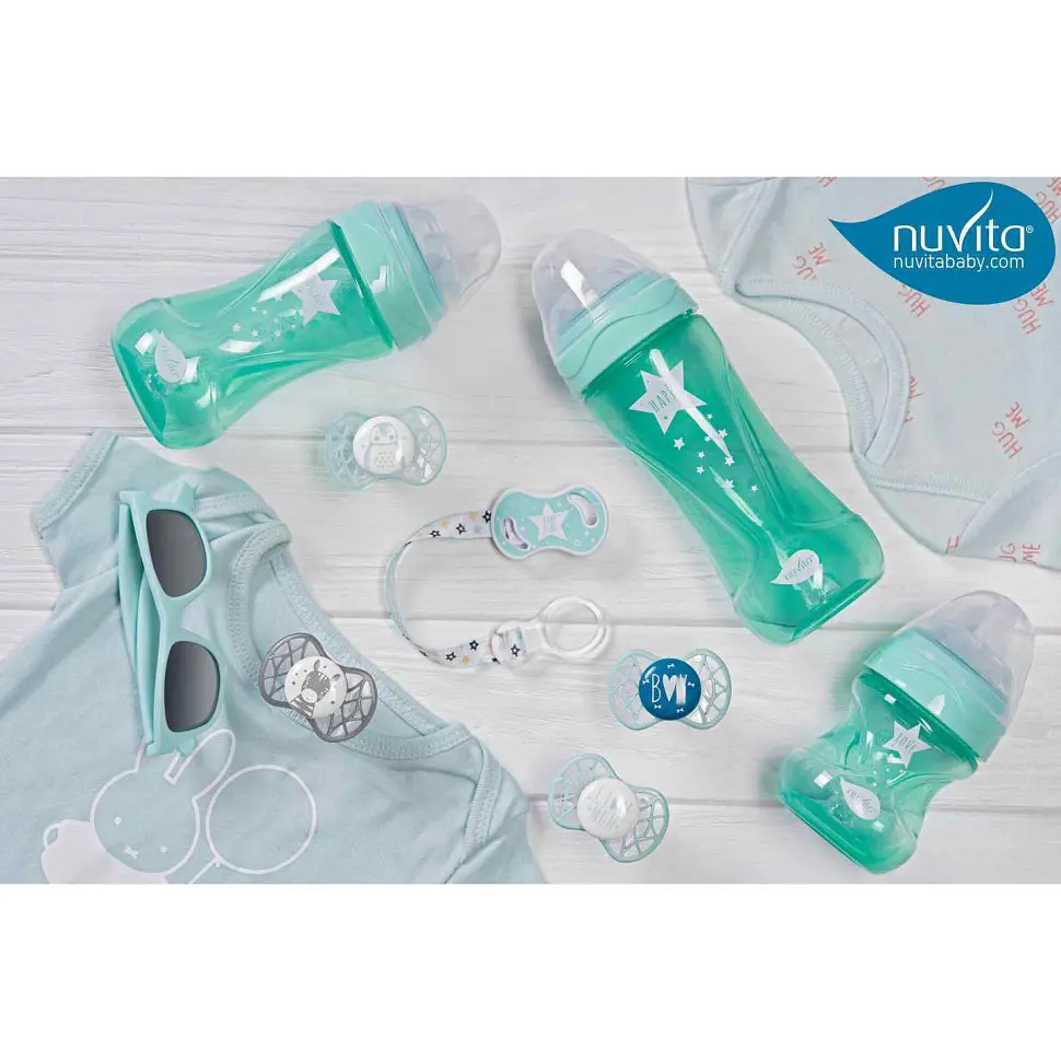 Пустышка Nuvita 7064 Air55 Cool ортодонтическая 0m+I LOVE MUM мятная NV7064SG - фото 7