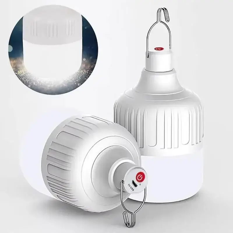 Лампа акумуляторна з гачком 120W + кабель Micro-USB біла - фото 2