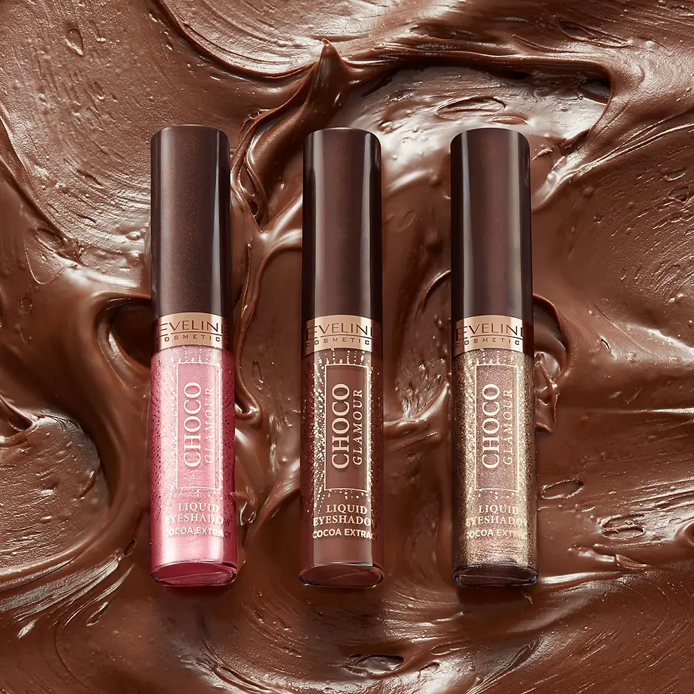 Тіні для повік Eveline Cosmetics Choco Glamour Liquid Eyeshadow з екстрактом какао №06 мерехтливий 6.5 мл - фото 3