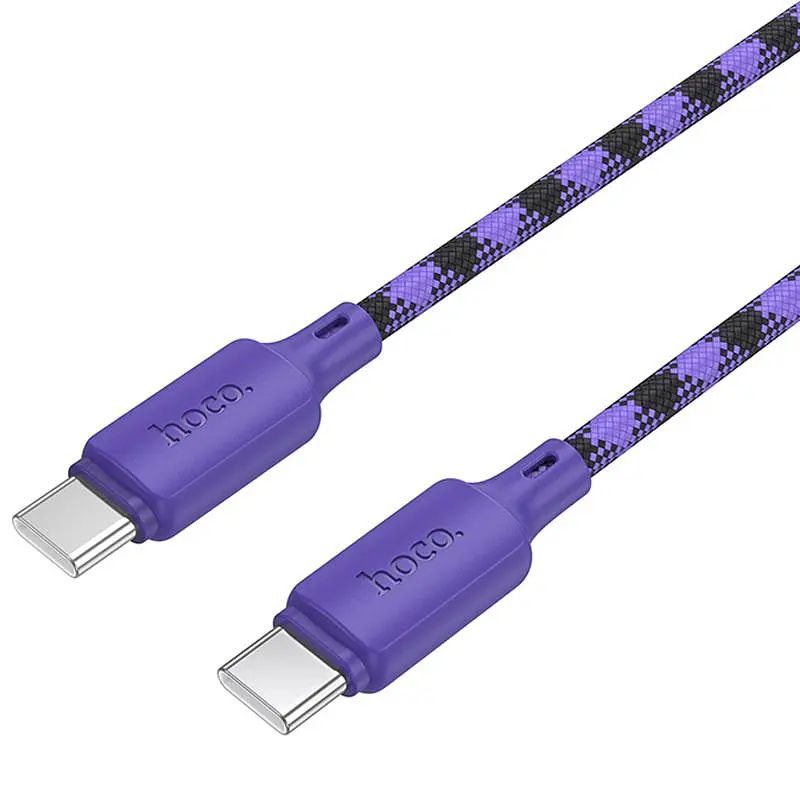 Дата кабель Hoco X116 Meridian Type-C to Type-C 60W (1m) Gradient Purple Mix - фото 4