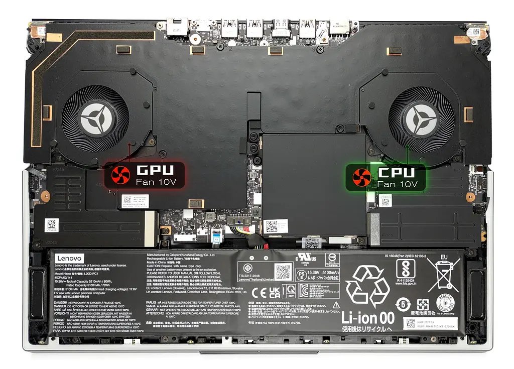 Вентилятор Lenovo кулер (GPU Fan 10V) для моделей ноутбука Legion 7 16ACHG6 (82N6) (NS8CC15-20J02) - фото 4