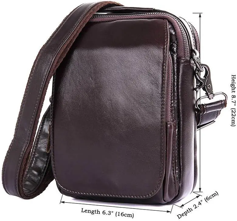 Сумка кожаная мужская Vintage 16х22х6 см sum0012599 - фото 8