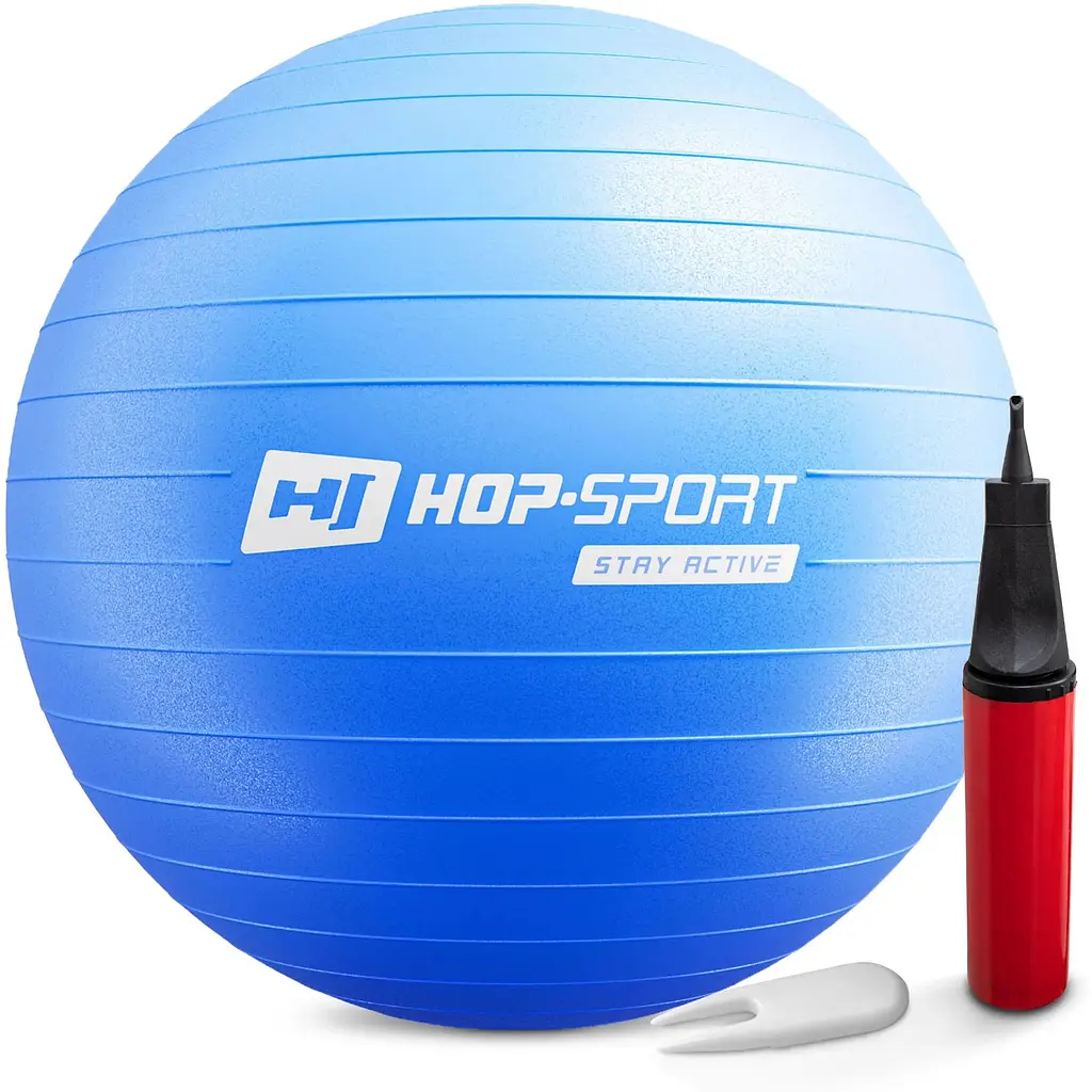 Фітбол Hop-Sport 65см синій + насос 2020 - фото 2