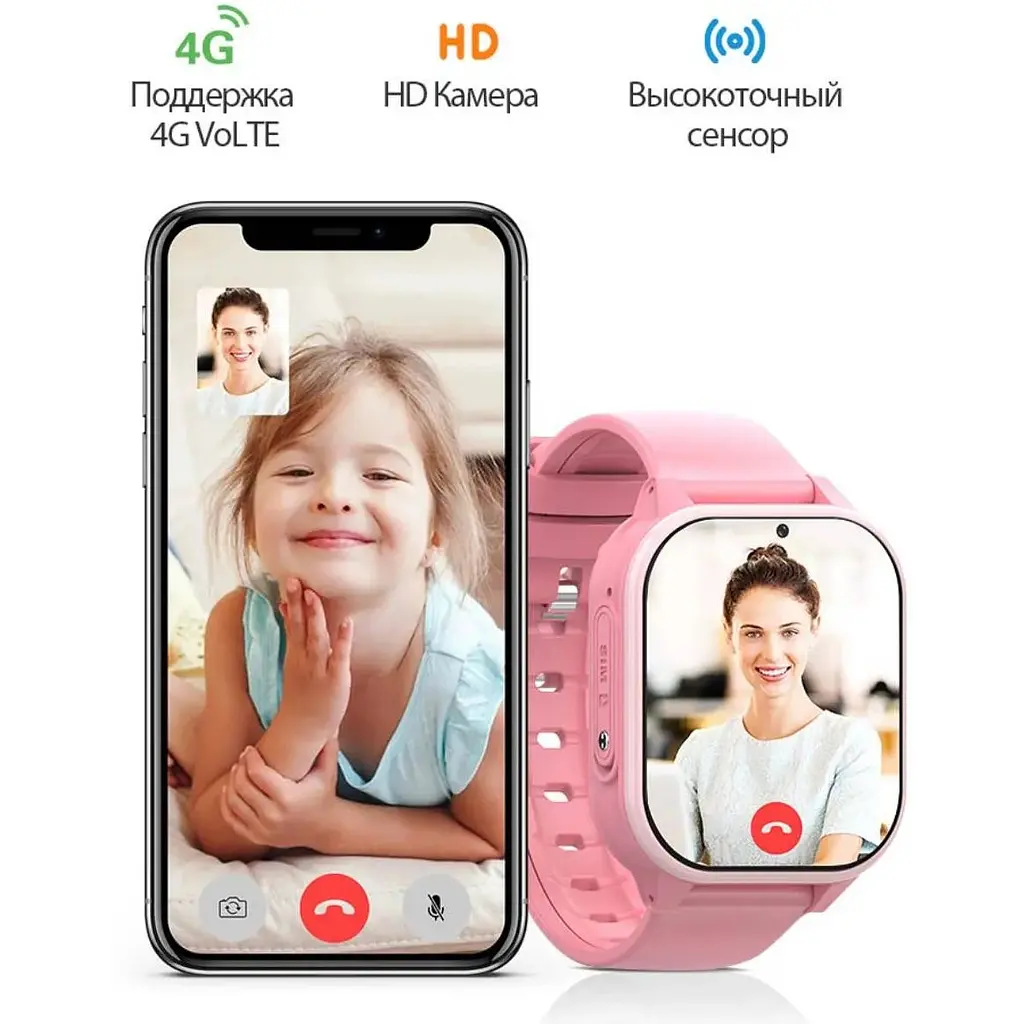 Розумний годинник з відеодзвінком Wonlex KT19 PRO 8GB Pink (SBWKTP8P) - фото 2