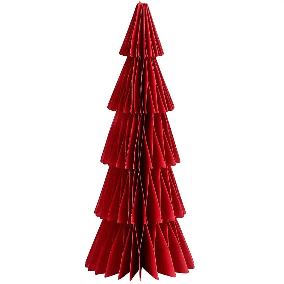 Ялинка декоративна паперова МВМ My home 300х110 мм M темно-червона (DH-NY-91 M DARK RED)