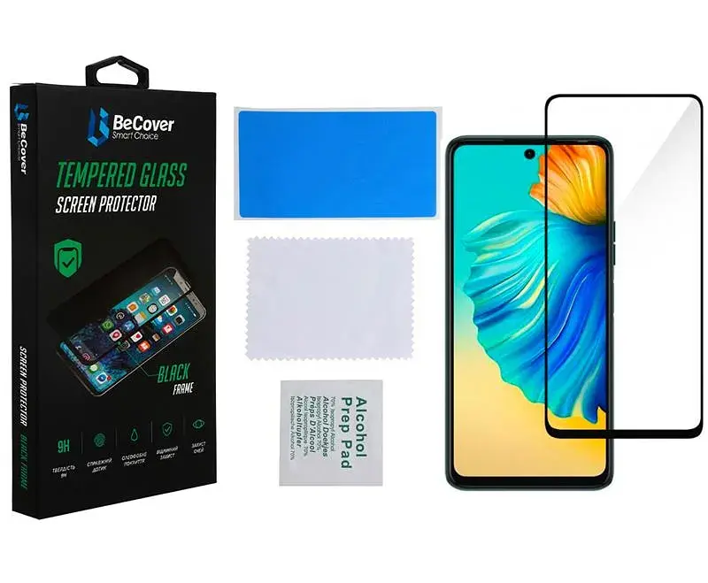 Скло захисне BeCover Tecno Camon 18 / Camon 18P / Spark 8 Pro Black (707326) - фото 2