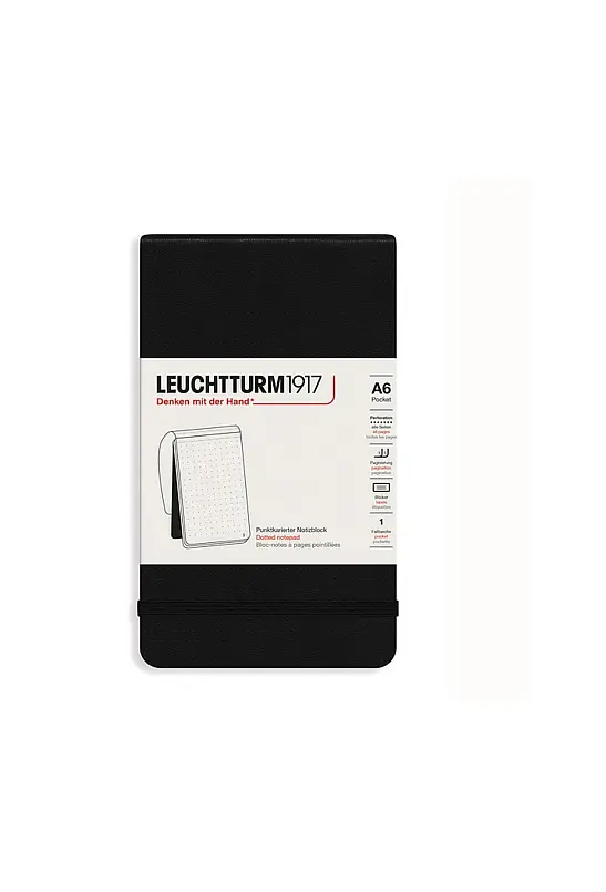 Репортерський блокнот Leuchtturm1917 Кишеньковий, чорний, крапка (364411)