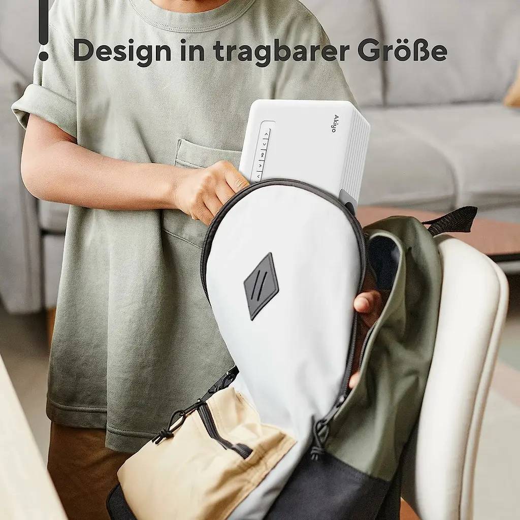 Проєктор Akiyo O1 HD 5500 Лм Wi-Fi Bluetooth з динаміками білий - фото 5