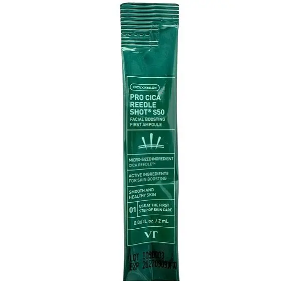 Стік сироватка зі спікулами S50 для заспокоєння шкіри 2 мл VT Cosmetics Collagen Pro Cica Reedle Shot S50 Facial Boosting First Ampoule