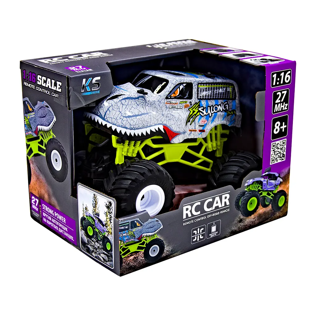 Автомобіль Sulong Toys на р/к Bigfoot Dinosaur 1:16, 27 МГц (SL-360RHGR) - фото 10