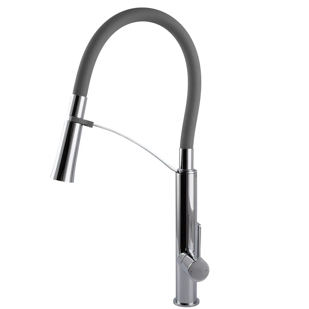 Змішувач для кухні TOPAZ MODERNO TMD-8817-H23-GR з гофро-гусаком і лійкою душ - фото 6