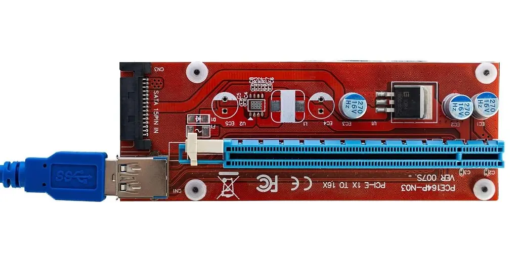 Адаптер - Переходник PCIe 1x TO 16x + SATA + USB 2.0 Б/у - фото 2
