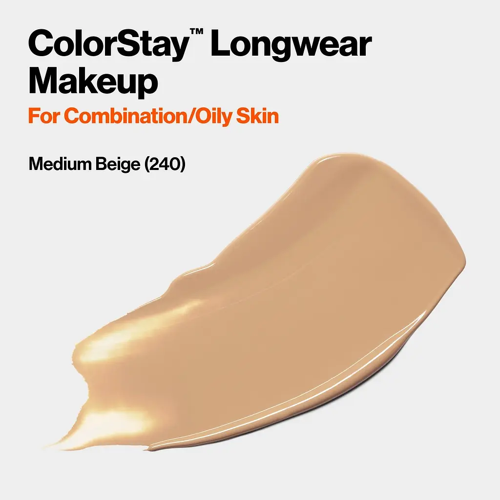 Тональна основа для обличчя Revlon ColorStay Longwear Makeup Combination/Oily skin 240 Medium Beige 30 мл (7265318006) - фото 3