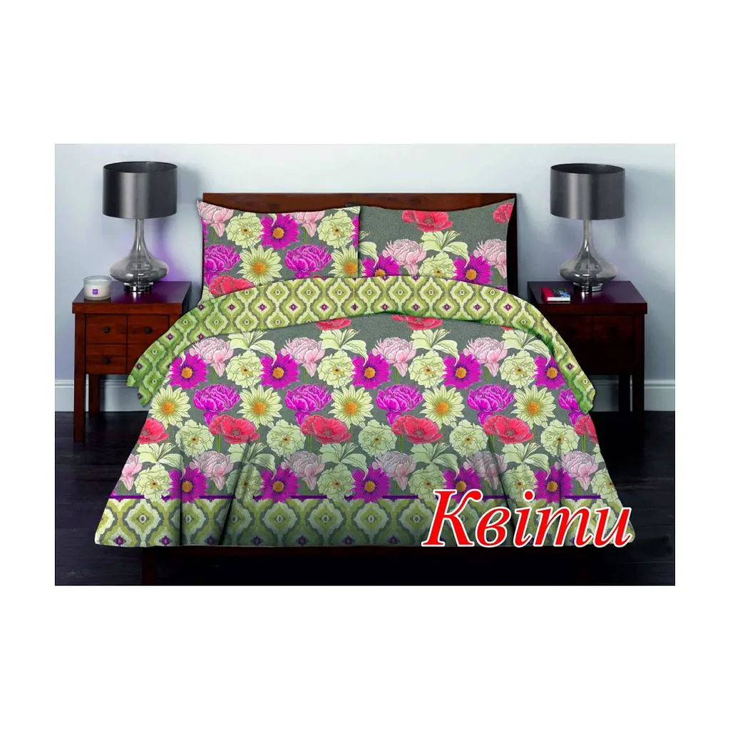 Постільна білизна Home Line Квіти бязь, Євро (122839)