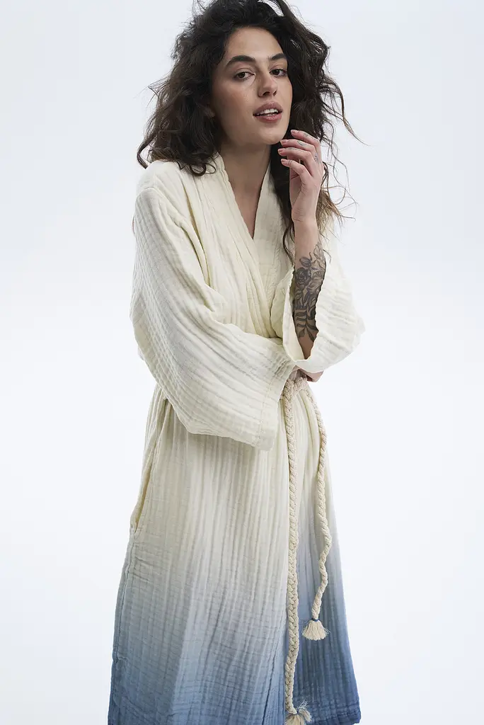 Халат Lotus Home - Nitra muslin denim S/M - фото 5