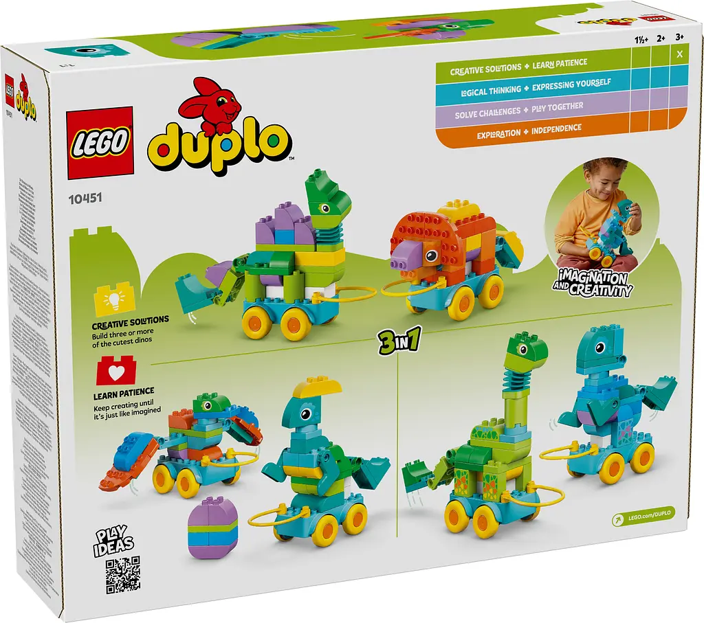 Конструктор LEGO DUPLO Town Динозаври на колесах 3в1 108 деталей (10451) - фото 4