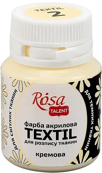 Фарба акрилова "Rosa Talent" 20мл для тканини,кремова №263402 - фото 2