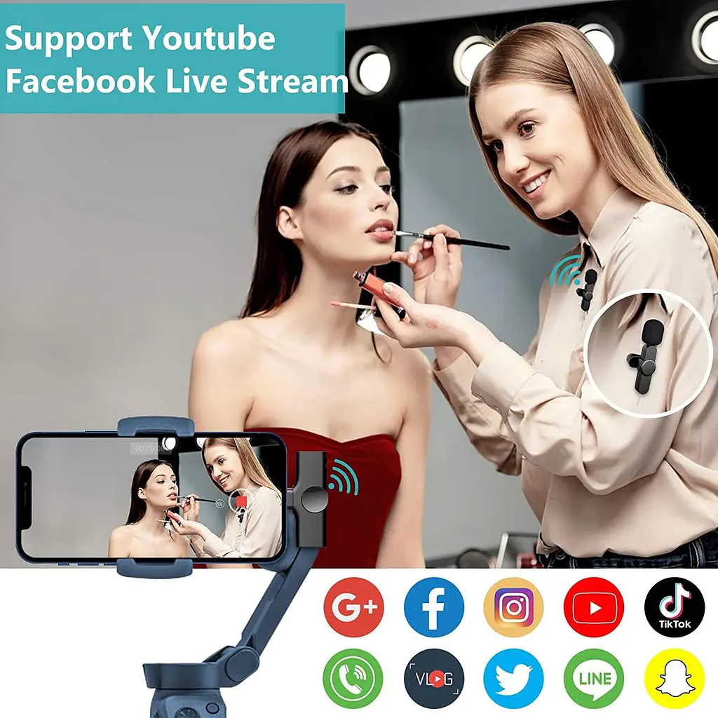 Бездротовий мікрофон для Youtubers, Facebook Live Stream, Vloggers, Interview, Auto-Syncs Clip-on Lapel Mic for PC - фото 3