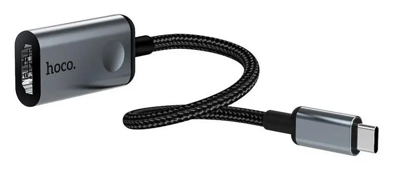 Конвертер Type-C HUB HOCO HB21 Type-C to HDMI конвертер Metal Gray - фото 2