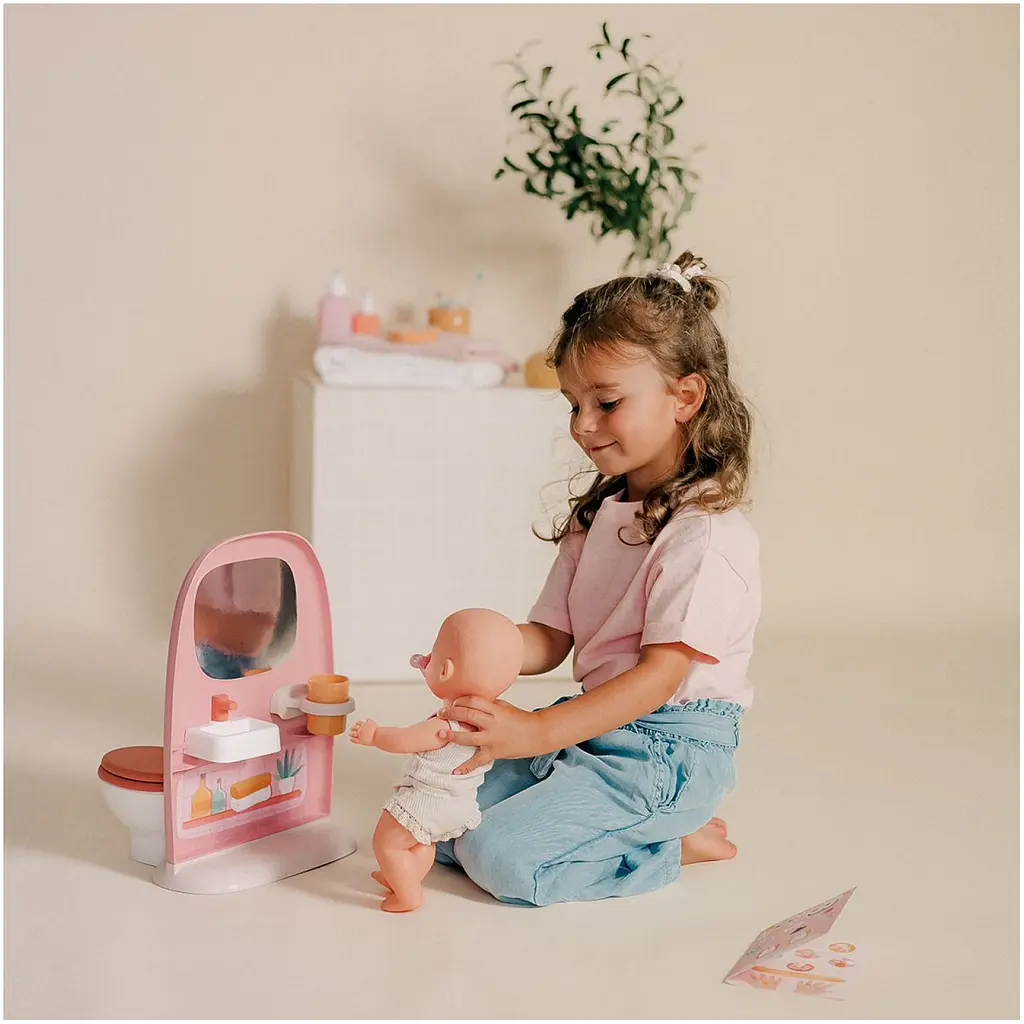 Ігровий набір Smoby Toys Бебі Ньорс ванна кімната з аксесуарами терракотова пудра (7600220500) - фото 5