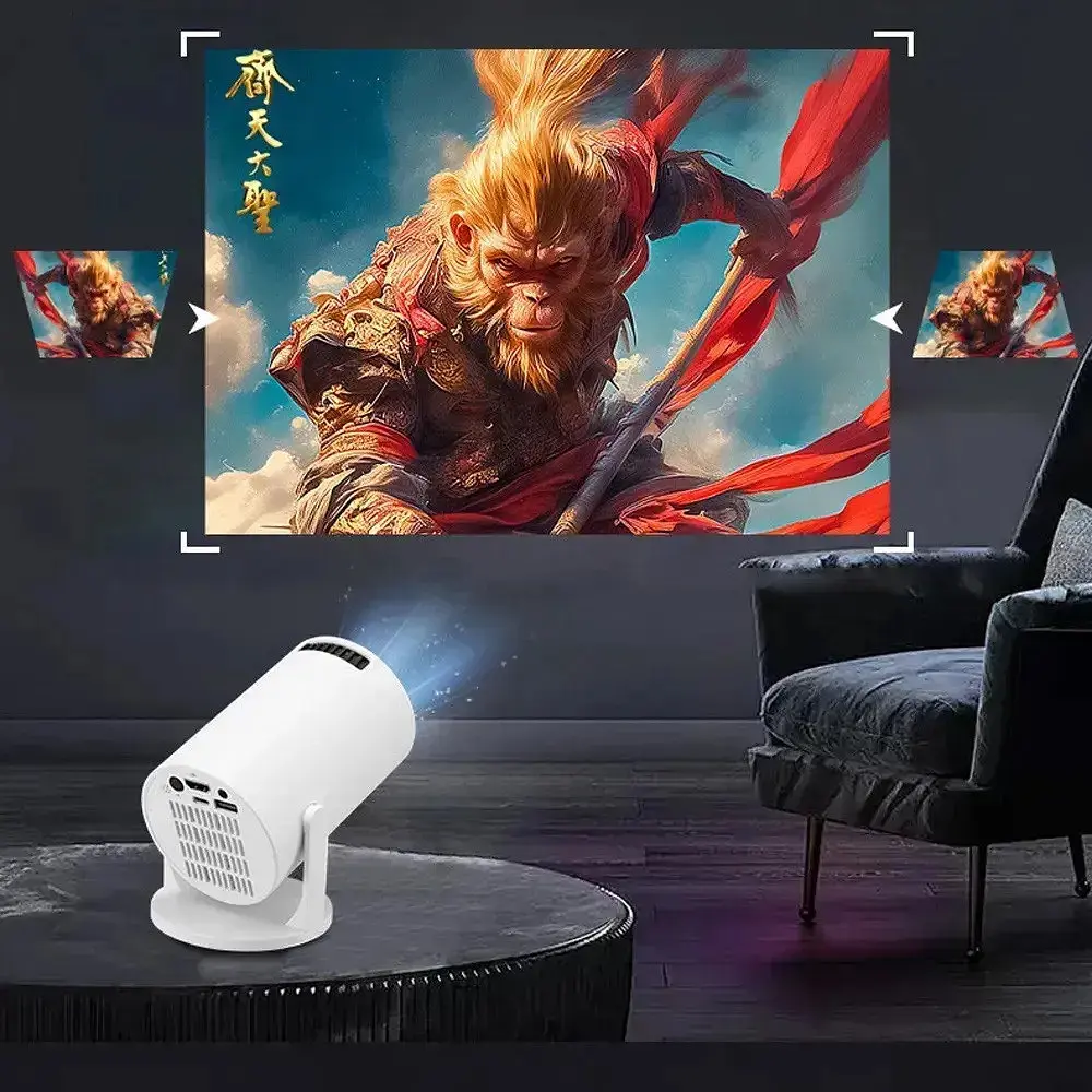 Портативний домашній проектор Rotundity M5 з WiFi та пультом для перегляду фільмів Широкоекранний 16:9 Білий - фото 7