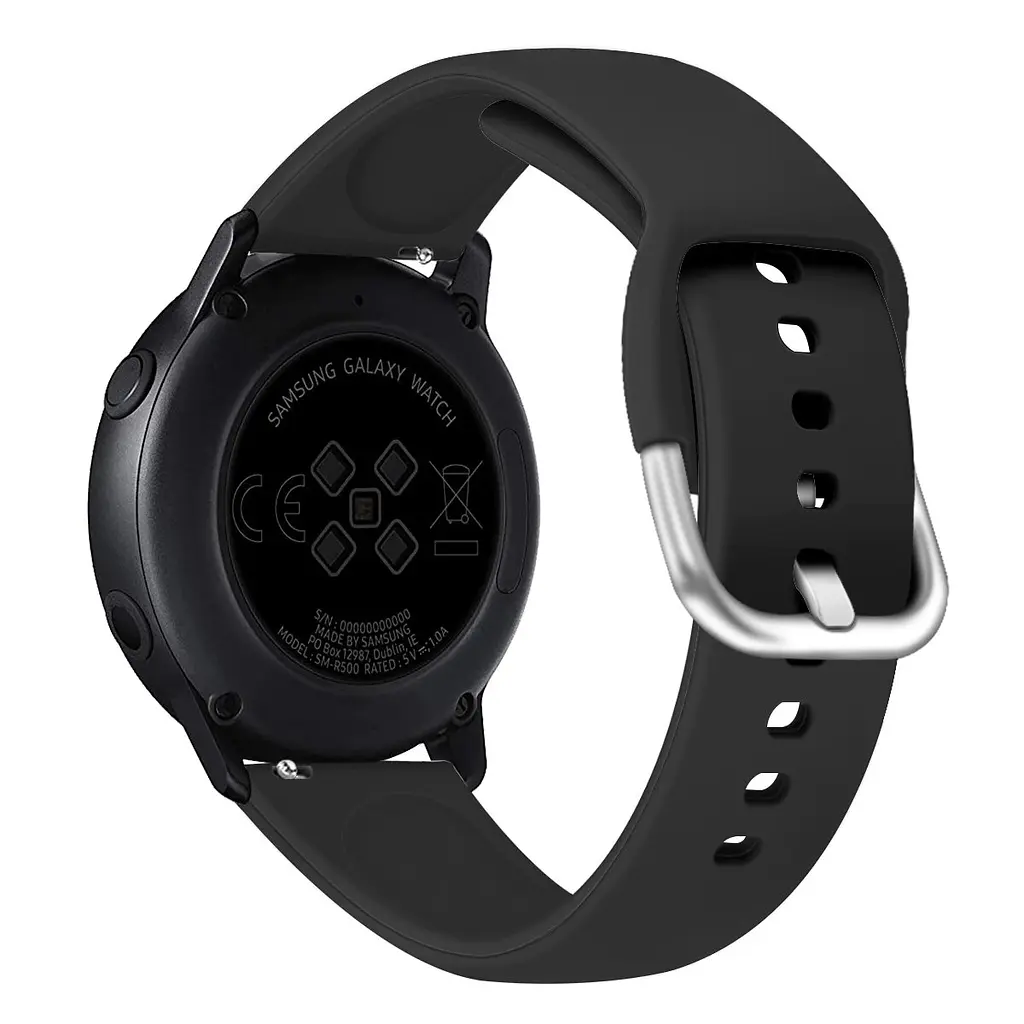 Силиконовый ремешок Watchbands черный для Samsung Galaxy Watch Active 2 для Samsung Galaxy Watch Active - размер L (WB0021NORMALBLACK) - фото 2