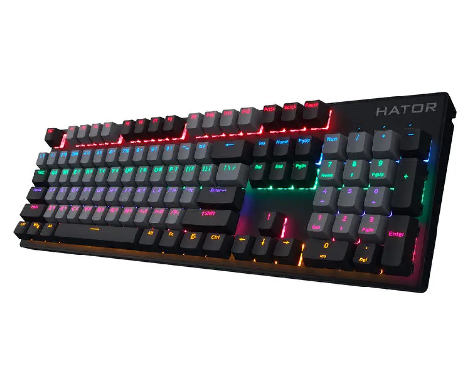 Клавіатура механічна ігрова Hator HTK09BGB Starfall Rainbow Origin Mecha, Aurum Red/Blue - фото 5