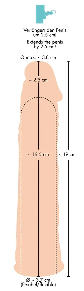 Насадка на пеніс You2Toys Orion Silicone Extension 19 см тілесний - фото 7