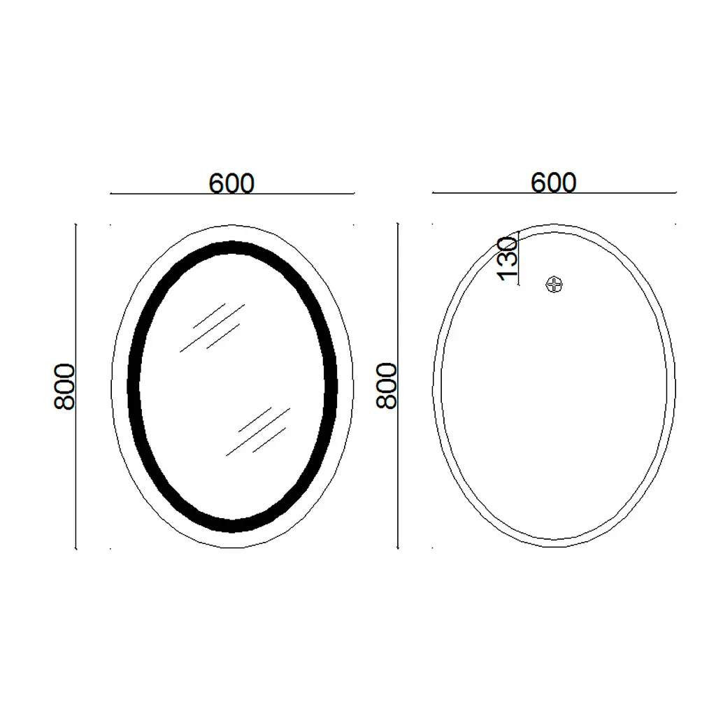 Дзеркало Lidz Vida 800x600 з LED-підсвічуванням Touch, з антизапотіванням, з диммером яскравості LD78LF6080 - фото 2