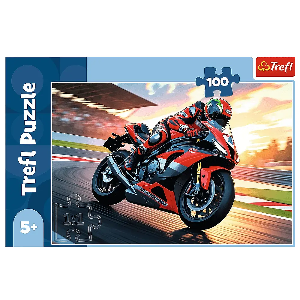 Пазл Быстрый мотоцикл - 100 шт. TREFL 16489 - фото 3