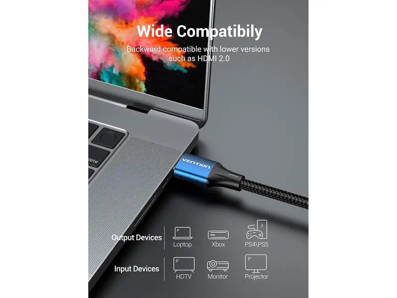 Кабель Vention HDMI to HDMI V2.1 1.5m Blue (ALGLG) - фото 8