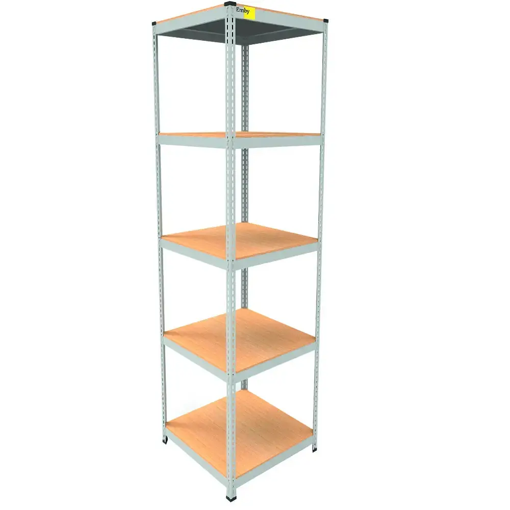 Металлический стеллаж Emby Light Series (размер 2400х600x600мм) 5 полок ДСП до 100кг Белый - фото 3