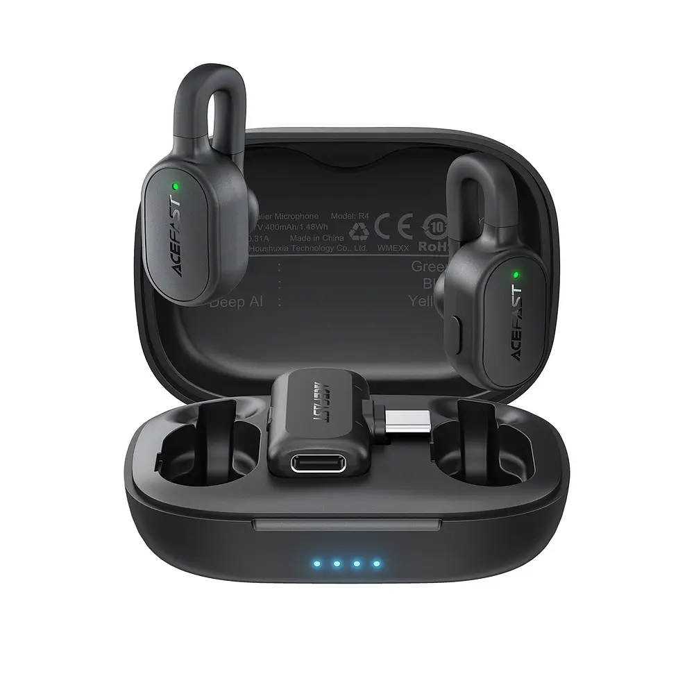 Бездротова мікрофонна система ACEFAST R4 dual-mic (Type-C) Black - фото 2