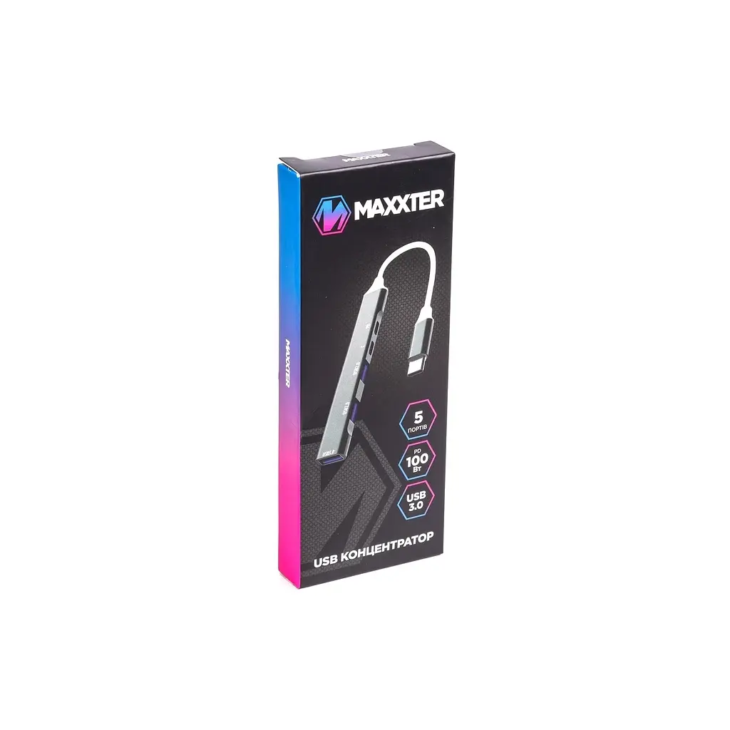 Концентратор Maxxter USB-C to 1xUSB 3.0 + 2xUSB 2.0 + 1xUSB-C PD100W + 1xUSB-C (HU3C-4P1PD-01) - фото 4
