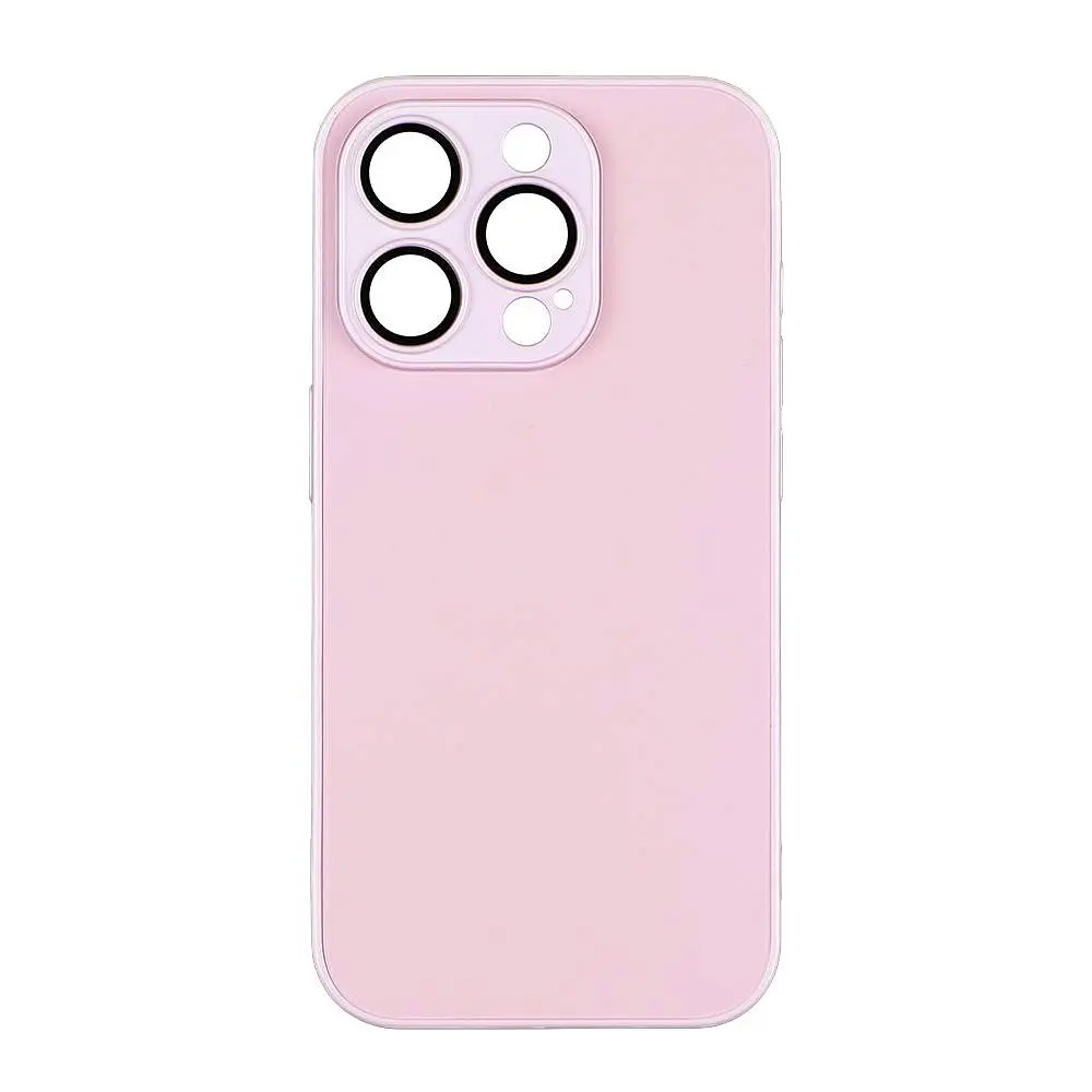 Чохол-накладка скляний матовий із захистом камери Matte AG-Glass Apple iPhone 14 Max Pink