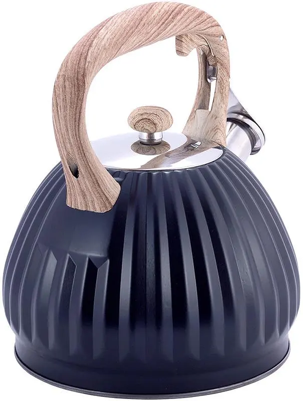 Чайник Whistling Kettle Black із нержавіючої сталі зі свистком Kamille Ø19х24.5 см kuh0006801 - фото 4