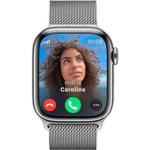Смарт-часы Apple Watch Series 9 GPS + Cellular 45mm Silver S. Steel Case w. Silver Milanese Loop (MRMQ3) - фото 5