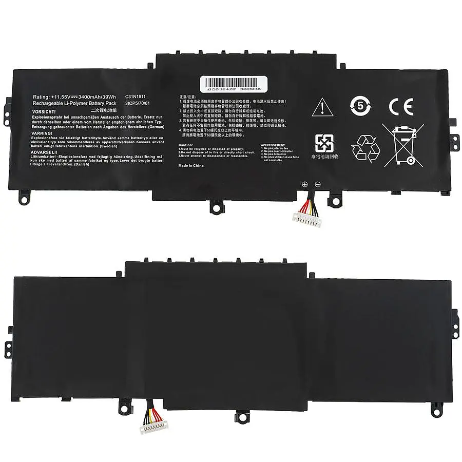 Батарея для ноутбука Asus C31N1811 (Zenbook 14 UX433FA UX433FN) 11.55V 3400mAh Чорний - фото 2