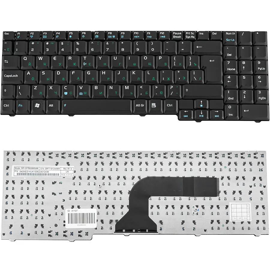 Клавіатура для ноутбука ASUS (A7, F7, G50, G70, M50, M70, X70, X71), rus, black - фото 2