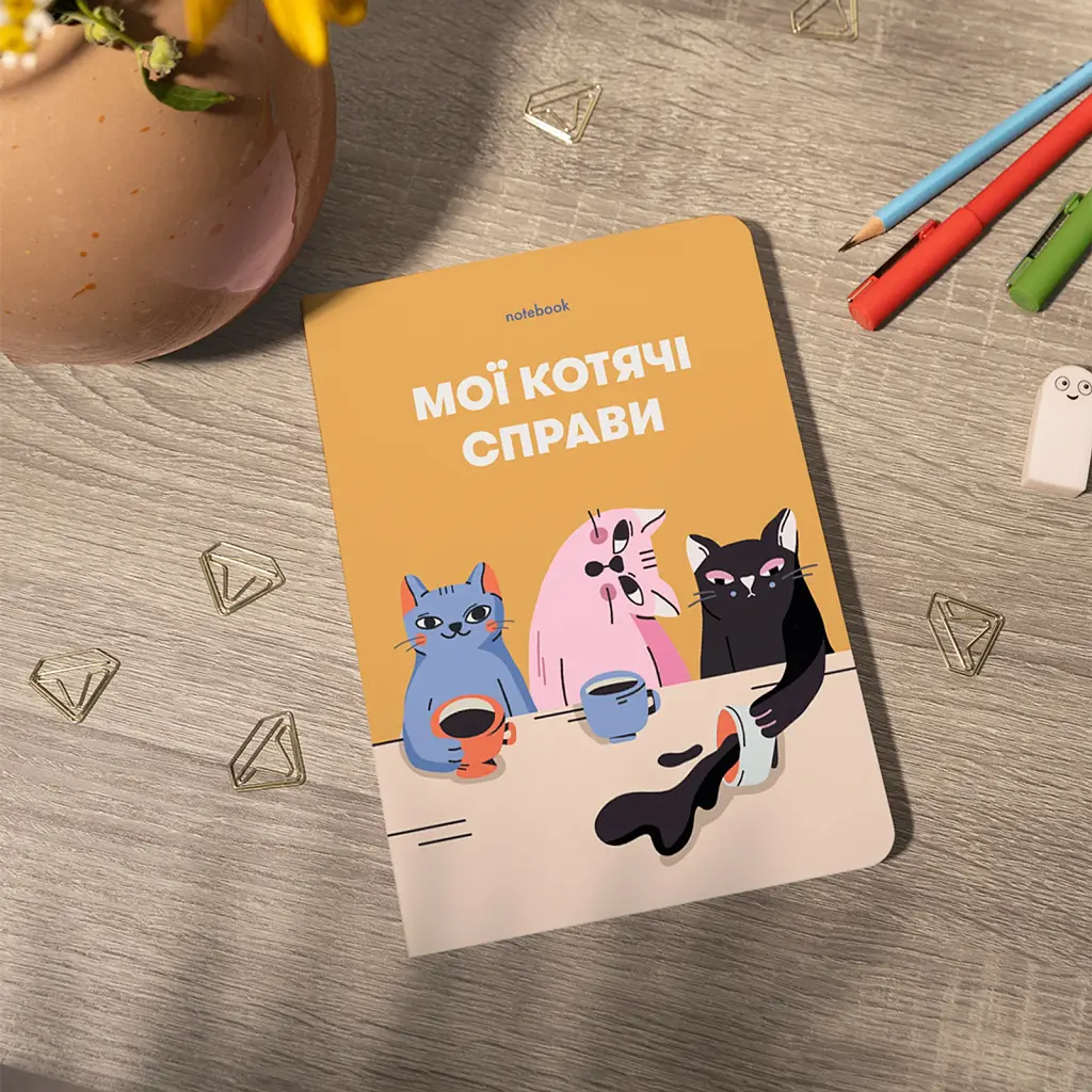 Блокнот у клітинку «Мої котячі справи» жовтий - фото 5