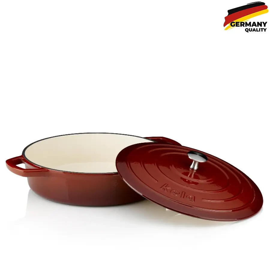 Сотейник Kela Calido чавунний з кришкою 28 см 3.2 л червоний (11938) - фото 2