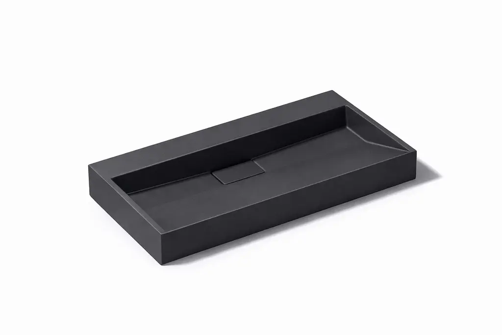 Умивальник VBI Este підвісний без отвору під змішувач 90x46 см black VBI-019920 - фото 3