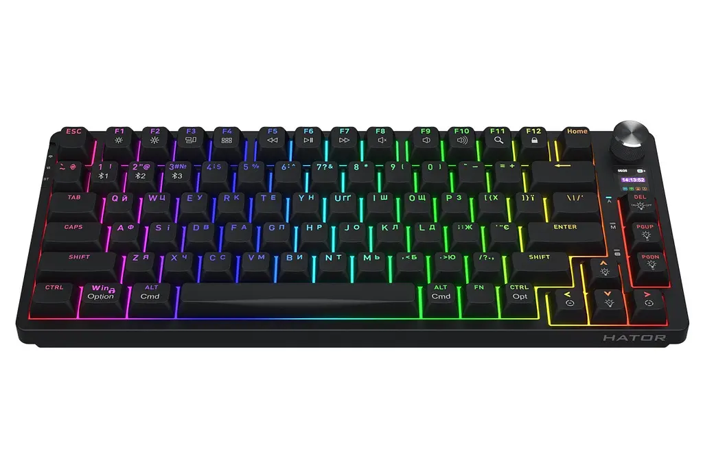 Бездротова клавіатура Hator Icefall Pro 3 режимна bluetooth 5.3/USB 2.4GHz/Type-C механічна HTK450UA - фото 3