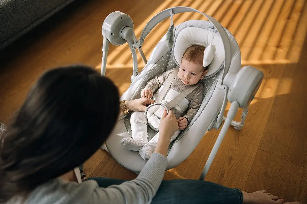 Качели детские FreeON Snuggy, stars light grey - фото 2