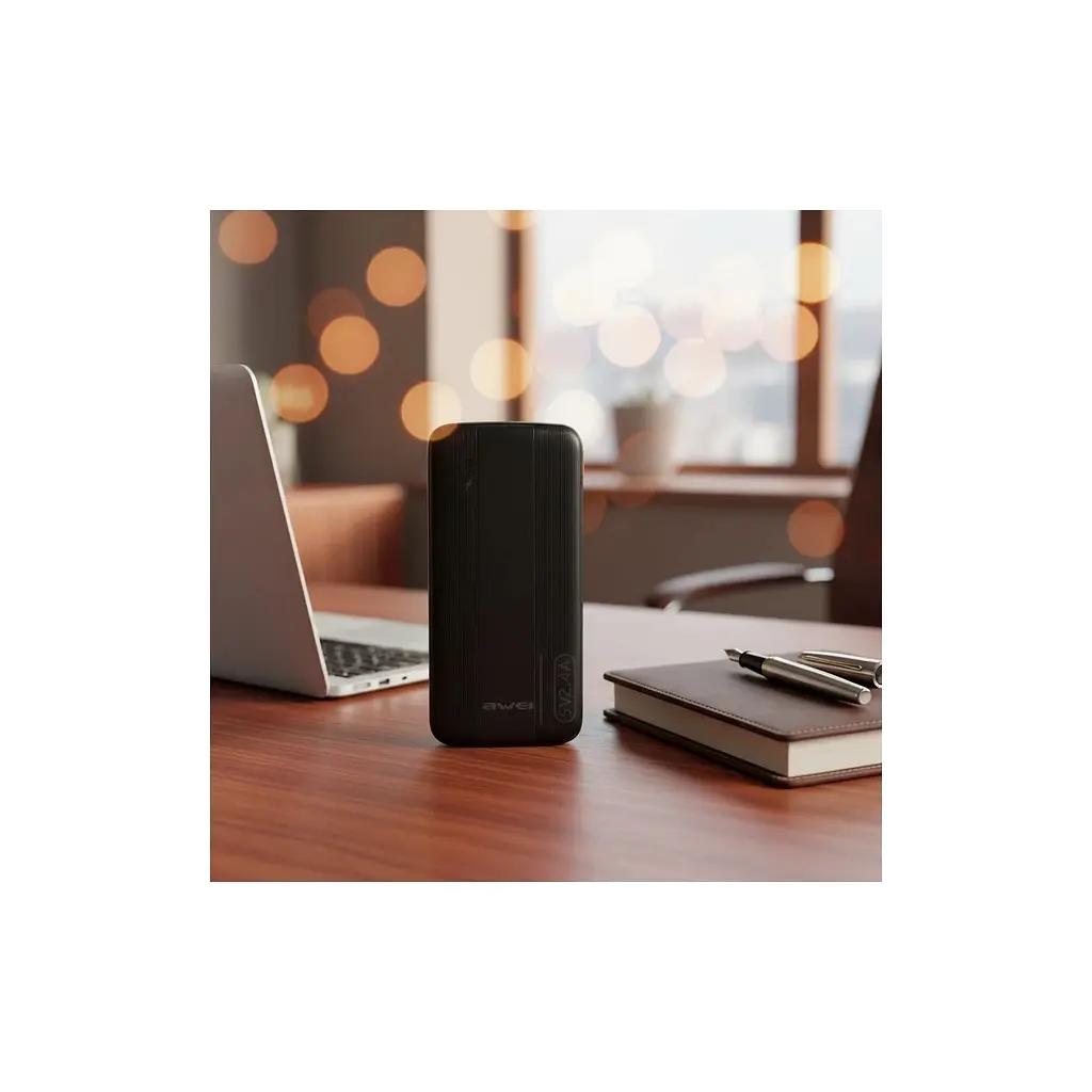 Батарея універсальна AWEI 10000mAh P20K, 12W, Black (6954284009744) - фото 8