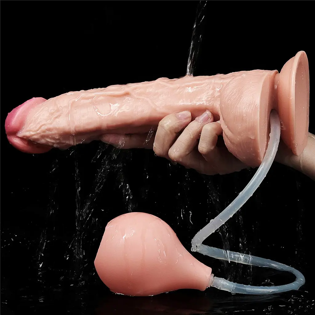 Великий фалоімітатор LoveToy Squirt Extreme що кінчає 25.4 см тілесний - фото 14